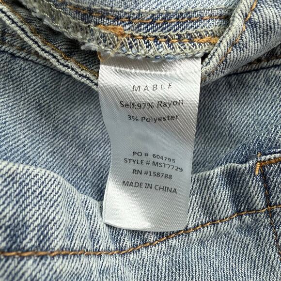 MABLE Light Denim Button Danica Front Slit Midi Jean Skirt Blue Size M - Picture 8 of 10